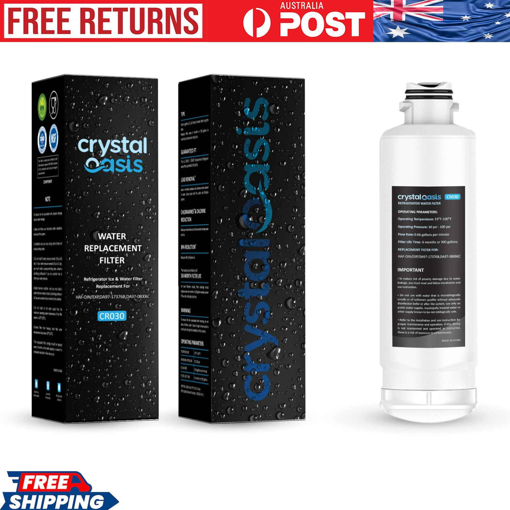 CRYSTAL OASIS CR030 | Fridge Water Filter Replacement for Samsung DA97-17376B, DA97-08006C, HAF-Qin