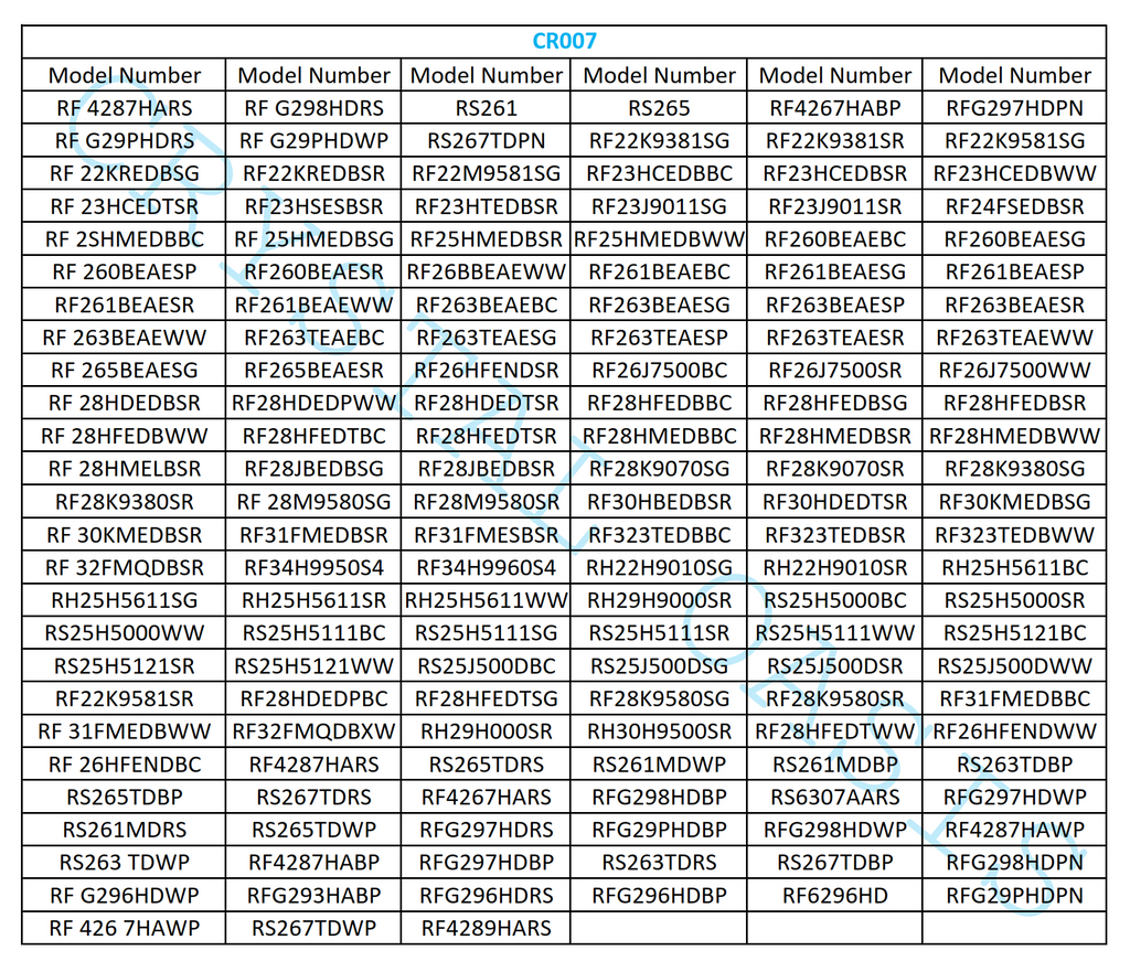 CR007 - Samsung Replacement DA29-00020B , DA97-08006A , HAF-CIN/EXP, DA29-00020B-1