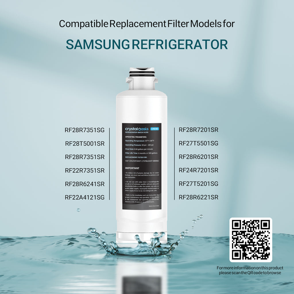 Samsung refrigerator water filter with compatible DA97-17376B, DA97-08006C, HAF-Qin